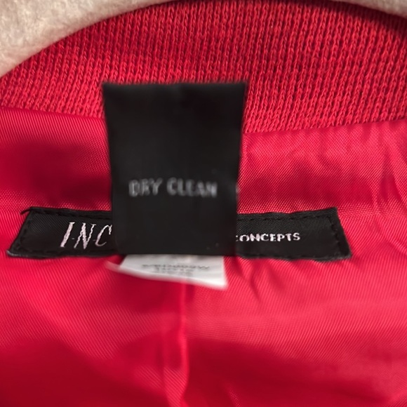 💋💋I•N•C International Concepts Woman Red w/‎ Hold Buttons Belt Jacket - Picture 8 of 8